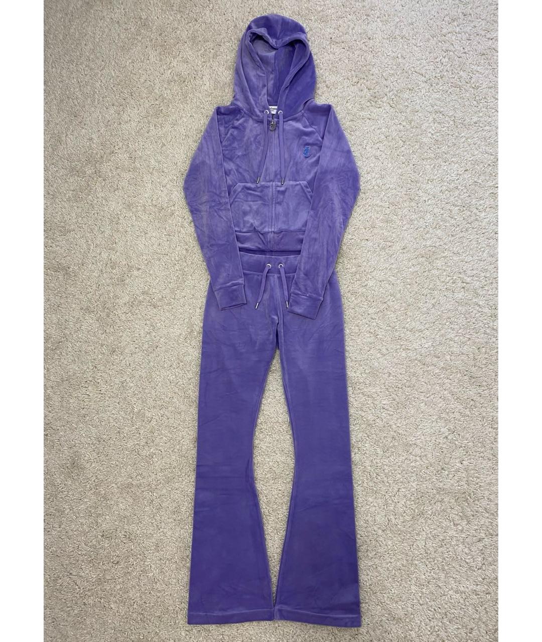 JUICY COUTURE Фиолетовый велюровый спортивные костюмы, фото 6