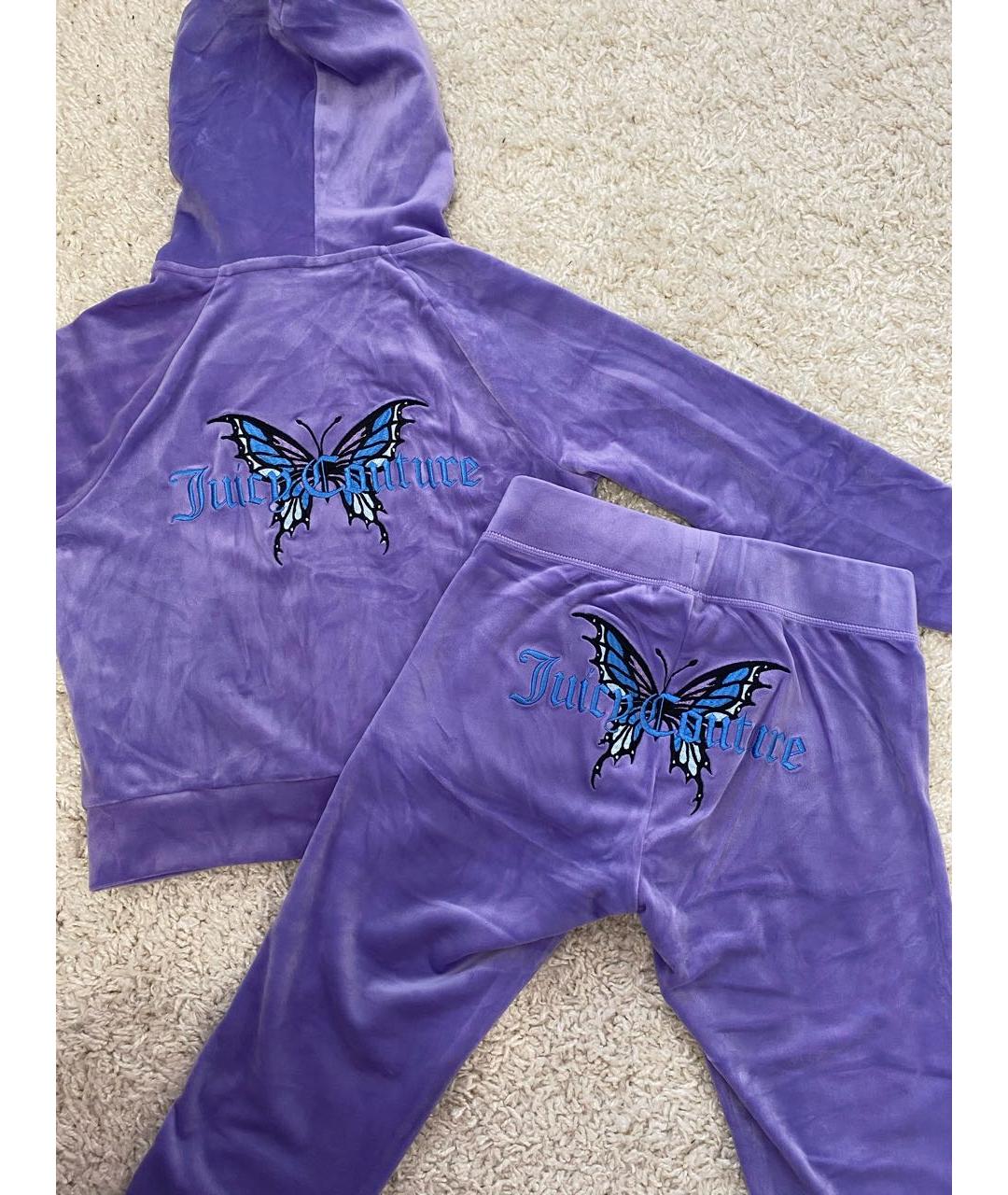 JUICY COUTURE Фиолетовый велюровый спортивные костюмы, фото 5