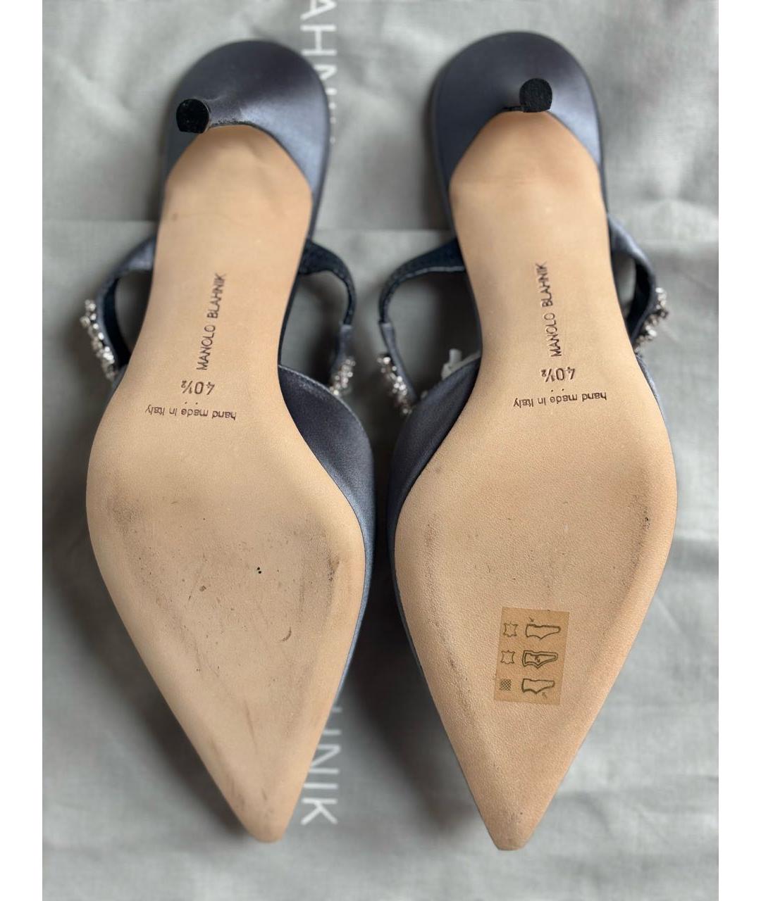 MANOLO BLAHNIK Серые текстильные туфли, фото 3