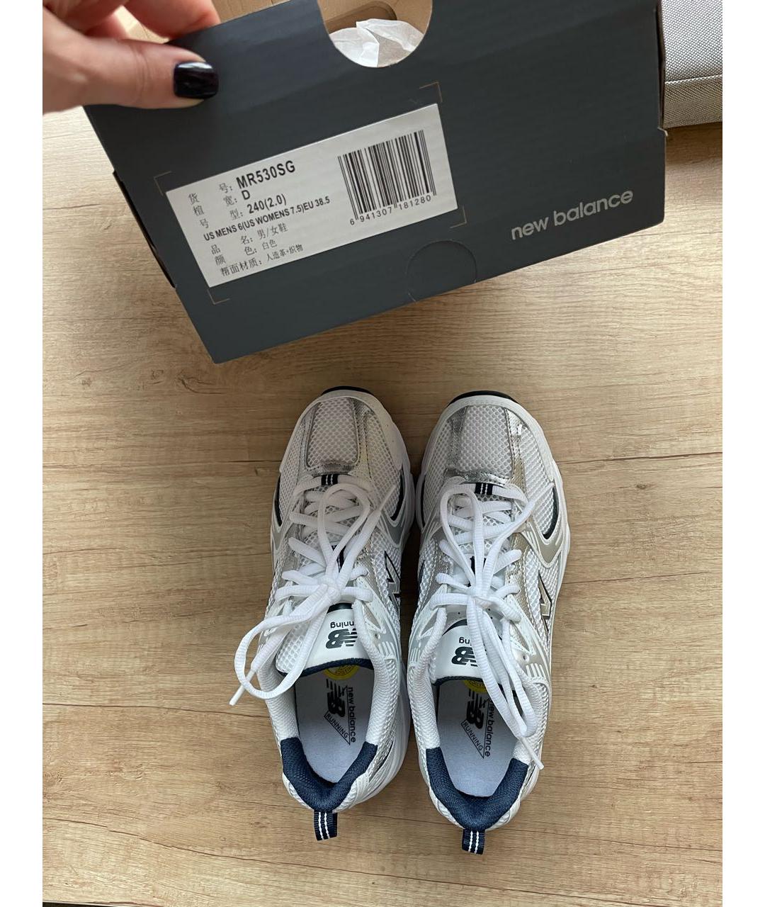NEW BALANCE Белые текстильные кроссовки, фото 5