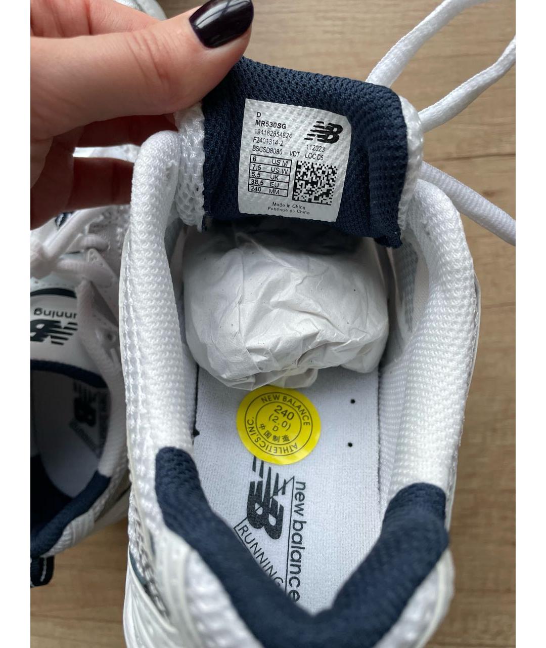 NEW BALANCE Белые текстильные кроссовки, фото 4