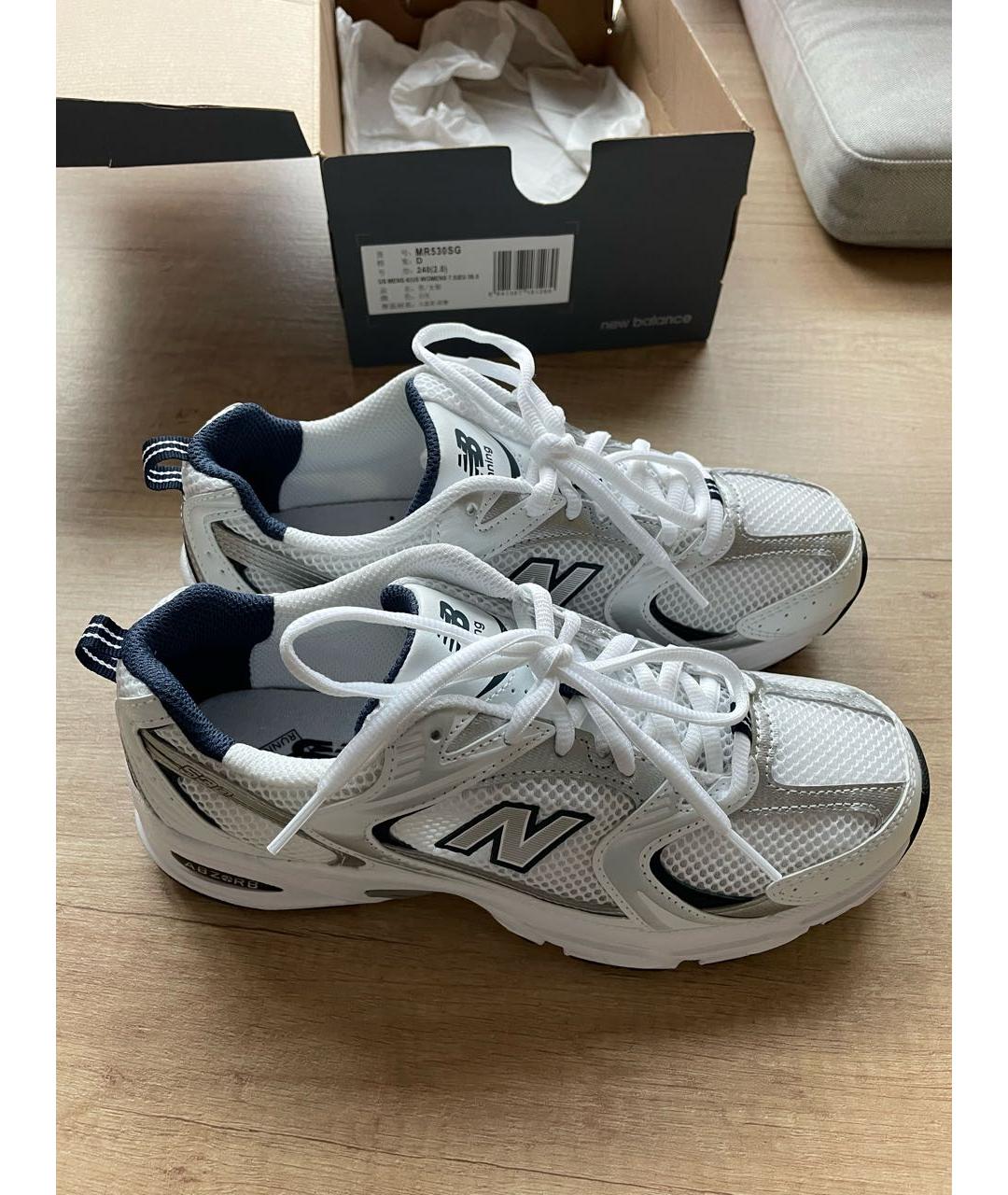 NEW BALANCE Белые текстильные кроссовки, фото 6