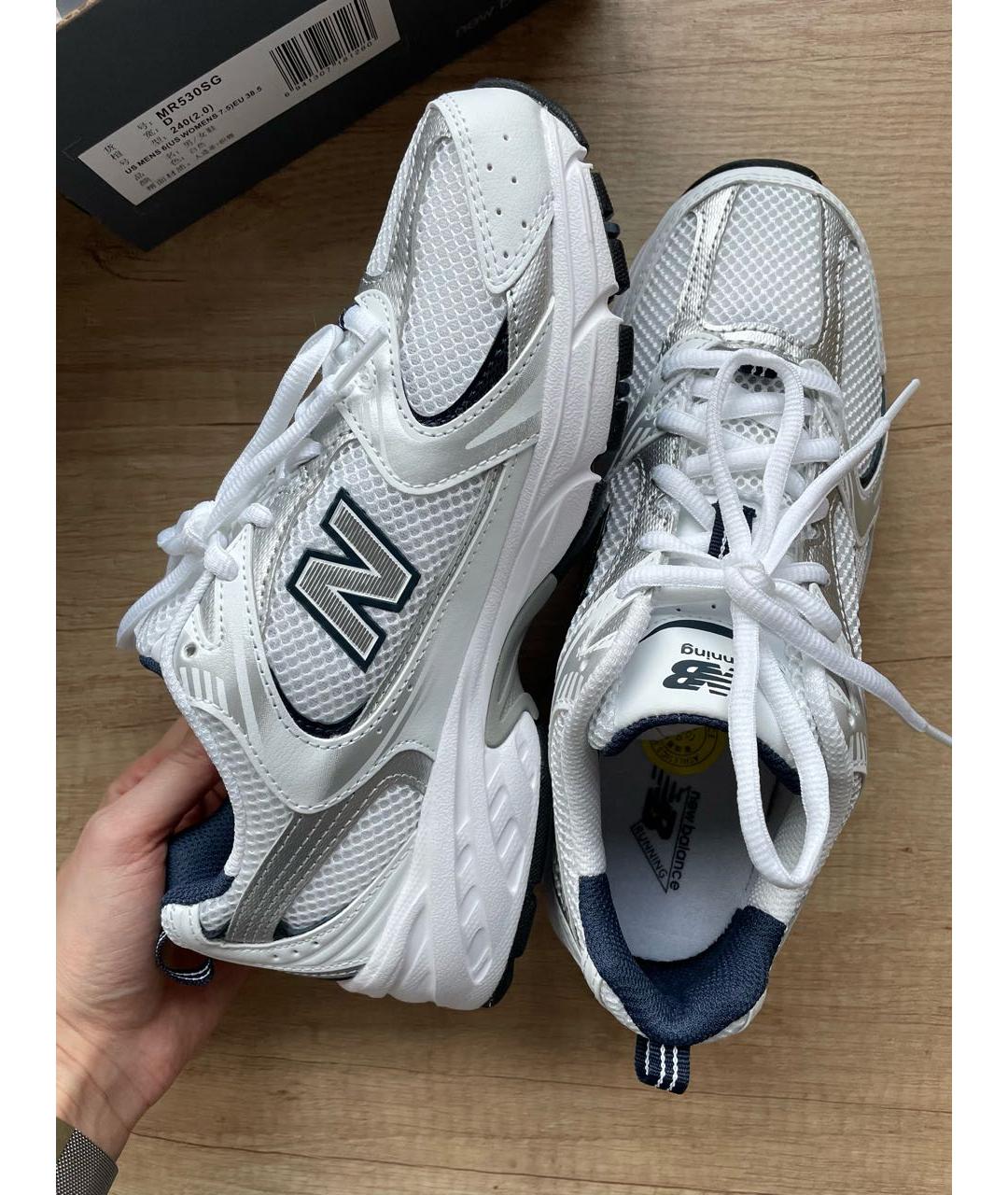 NEW BALANCE Белые текстильные кроссовки, фото 3