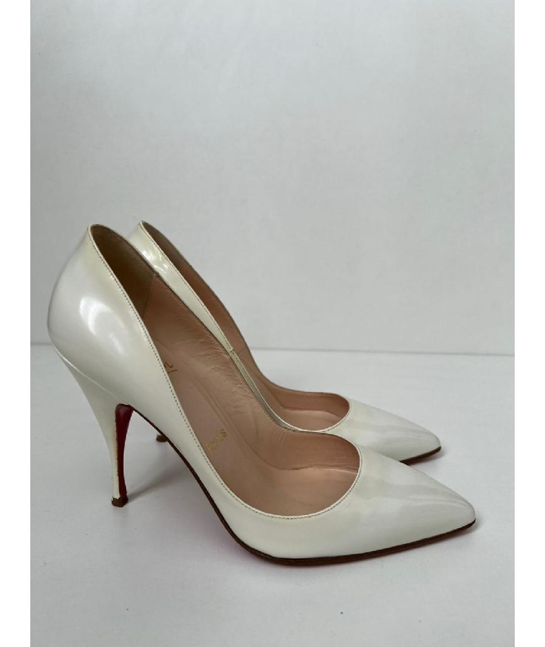 CHRISTIAN LOUBOUTIN Белые кожаные туфли, фото 10