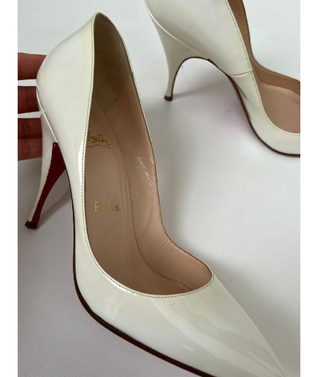 CHRISTIAN LOUBOUTIN Белые кожаные туфли, фото 7