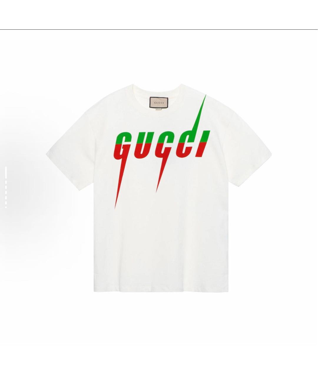 GUCCI Белая хлопковая футболка, фото 4