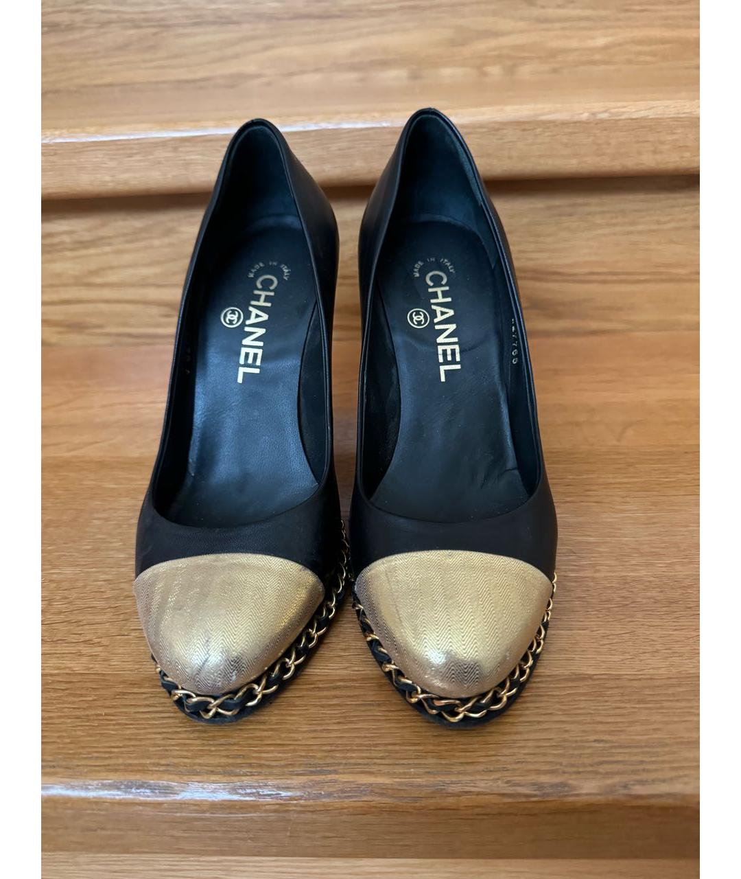 CHANEL Черные кожаные туфли, фото 2