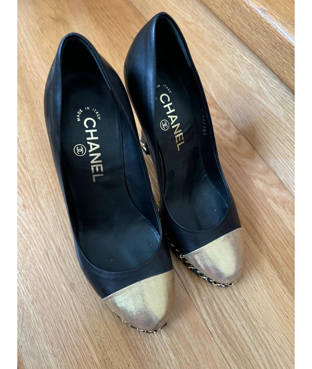 CHANEL Черные кожаные туфли, фото 7