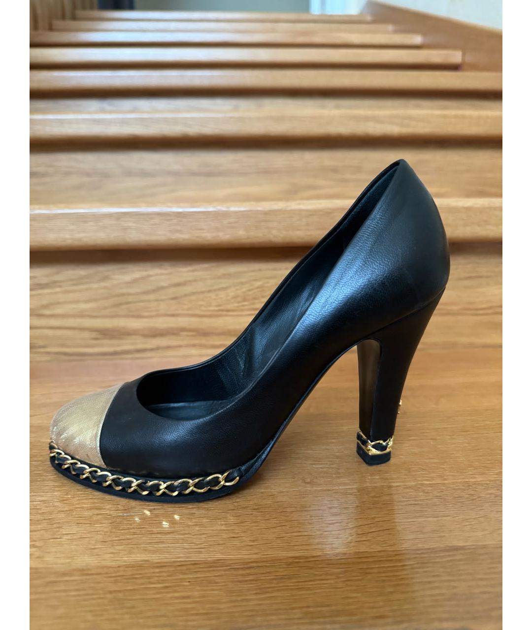 CHANEL Черные кожаные туфли, фото 8