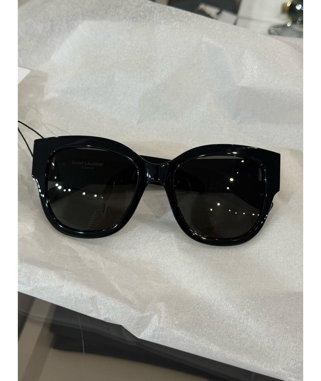 SAINT LAURENT Черные пластиковые солнцезащитные очки, фото 2