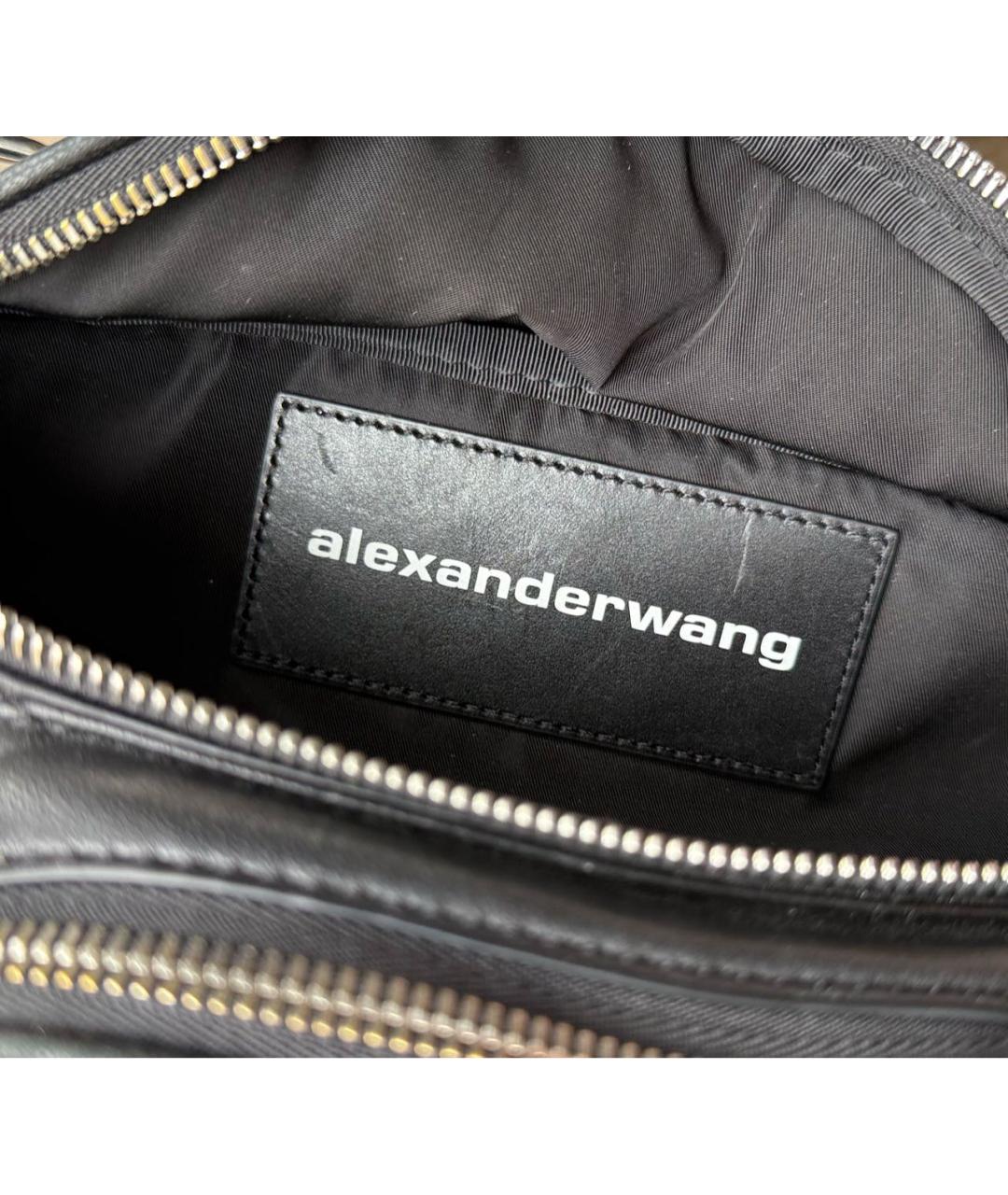 ALEXANDER WANG Черная кожаная поясная сумка, фото 7