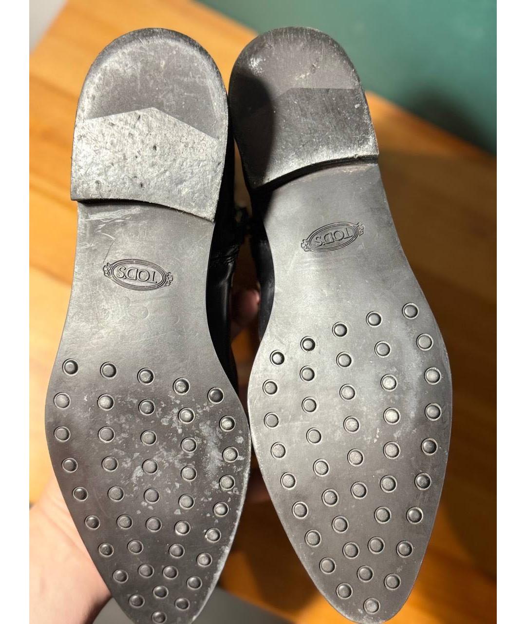 TOD'S Черные кожаные ботинки, фото 5