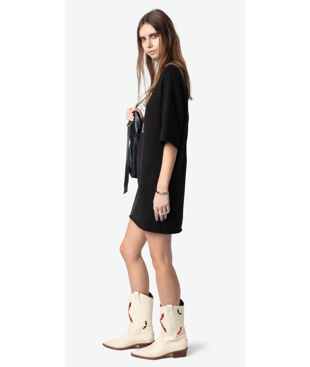 ZADIG & VOLTAIRE Черное хлопковое повседневное платье, фото 4
