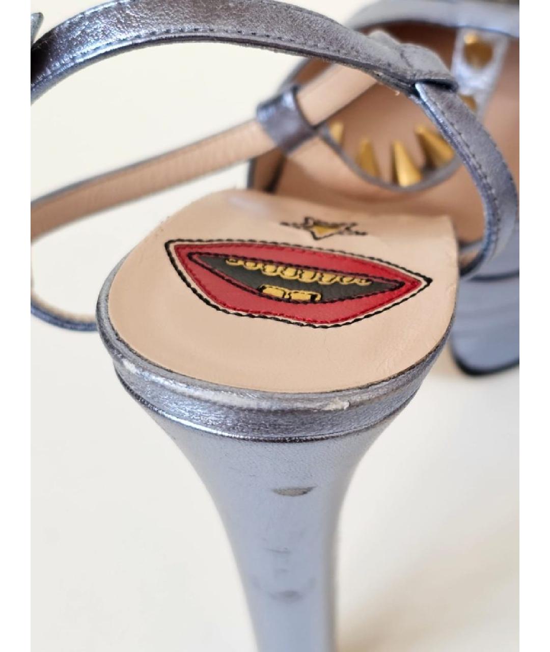 GUCCI Голубые кожаные босоножки, фото 3