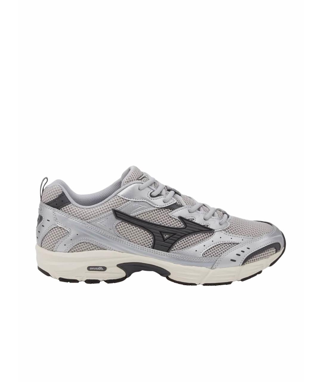 MIZUNO Серебряные низкие кроссовки / кеды из лакированной кожи, фото 1