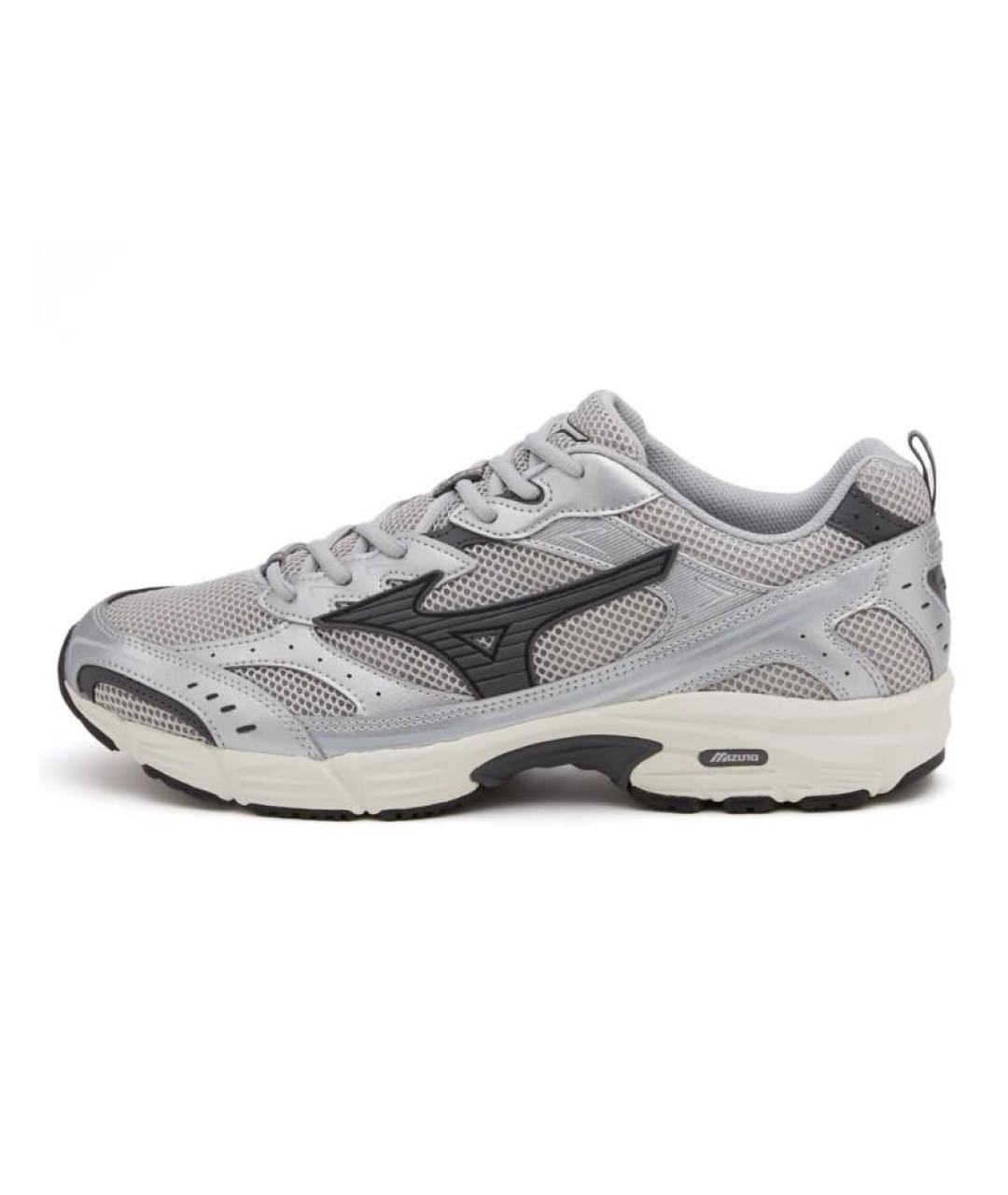 MIZUNO Серебряные низкие кроссовки / кеды из лакированной кожи, фото 9