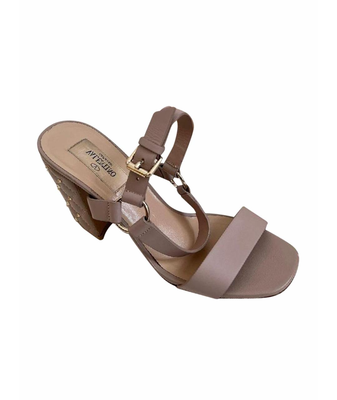 VALENTINO Хаки босоножки из лакированной кожи, фото 1