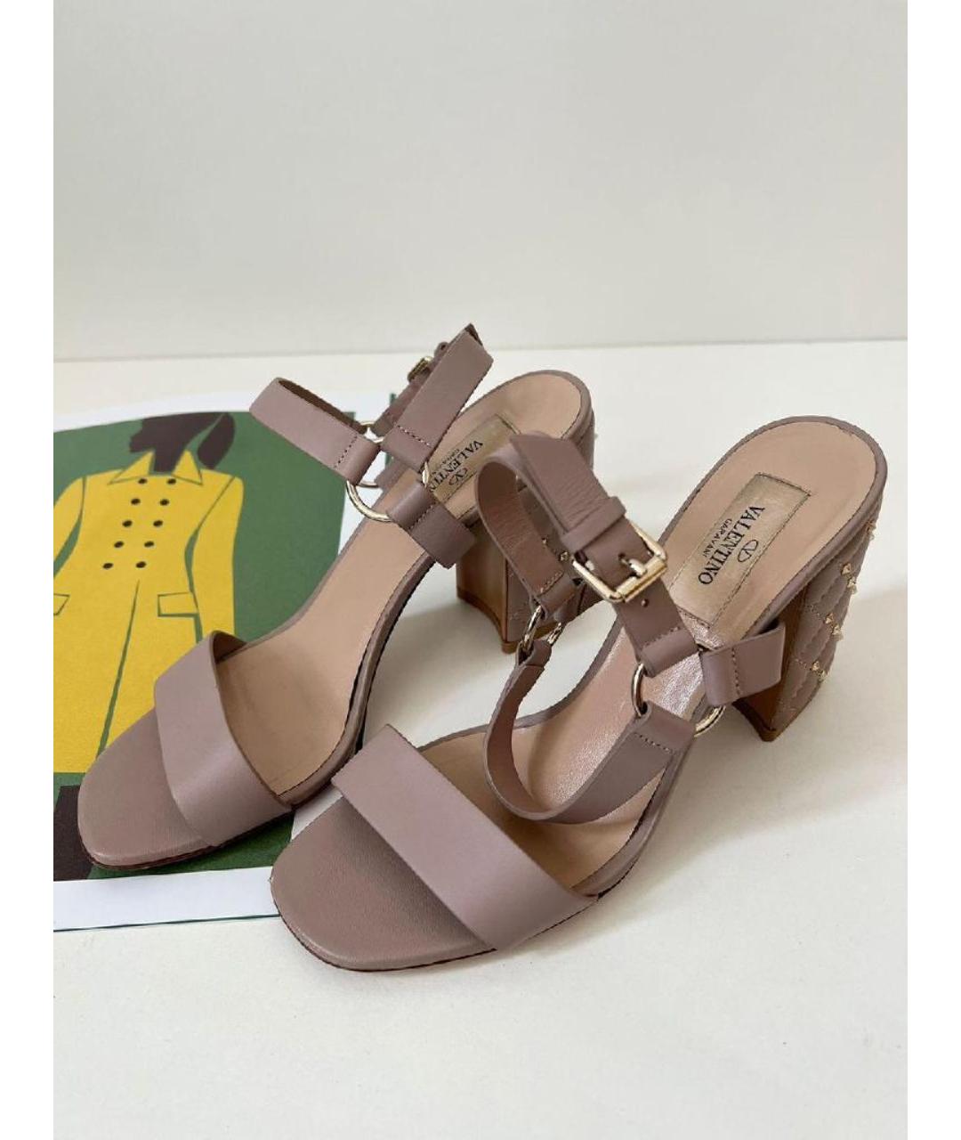VALENTINO Хаки босоножки из лакированной кожи, фото 6
