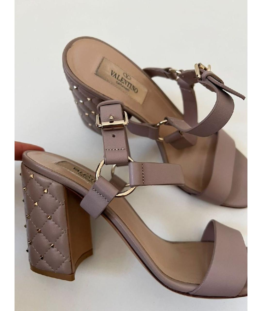 VALENTINO Хаки босоножки из лакированной кожи, фото 9
