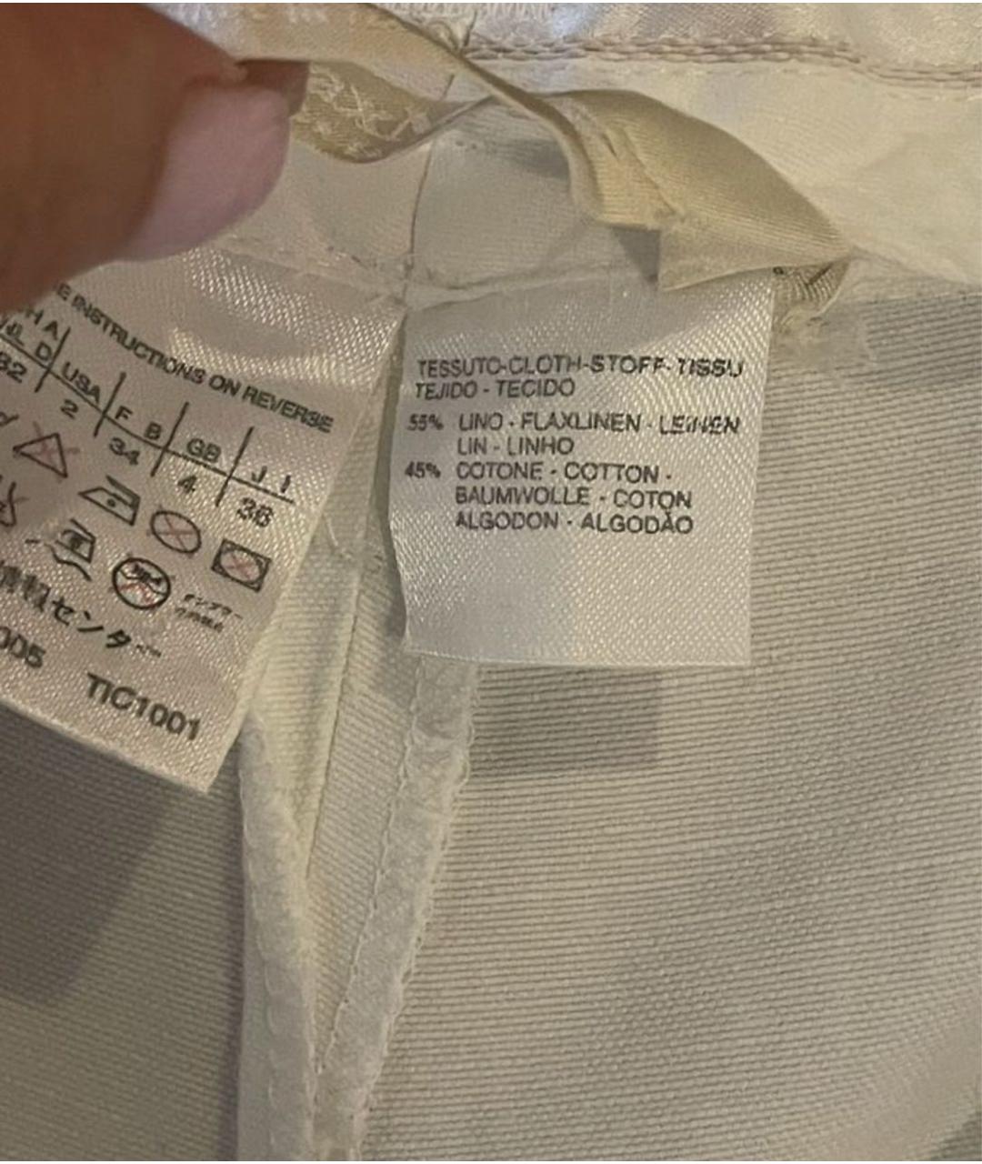 'S MAX MARA Белые льняные прямые брюки, фото 4