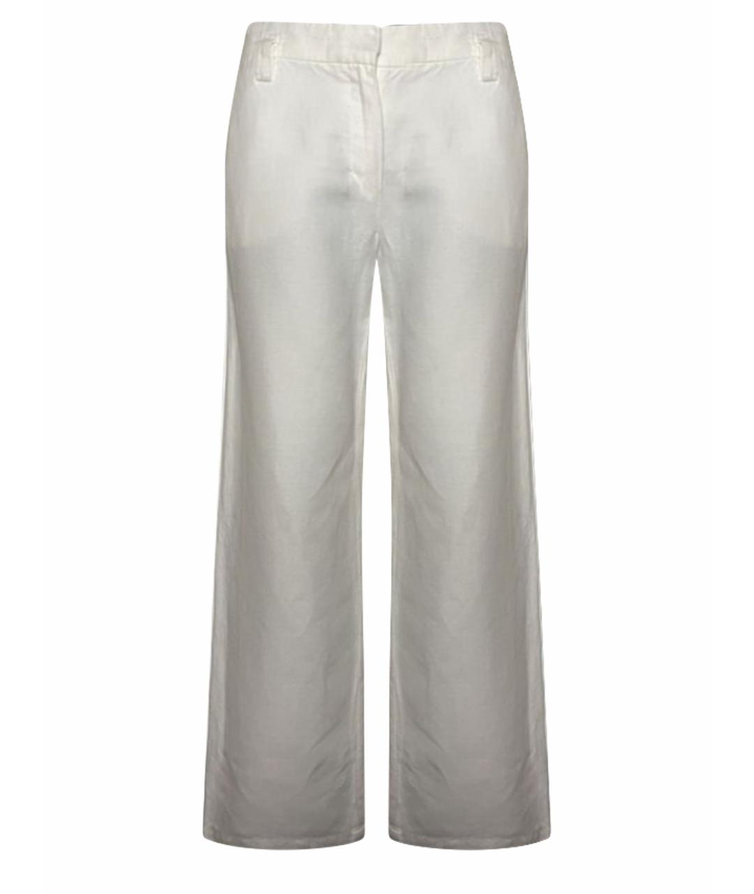 'S MAX MARA Белые льняные прямые брюки, фото 1