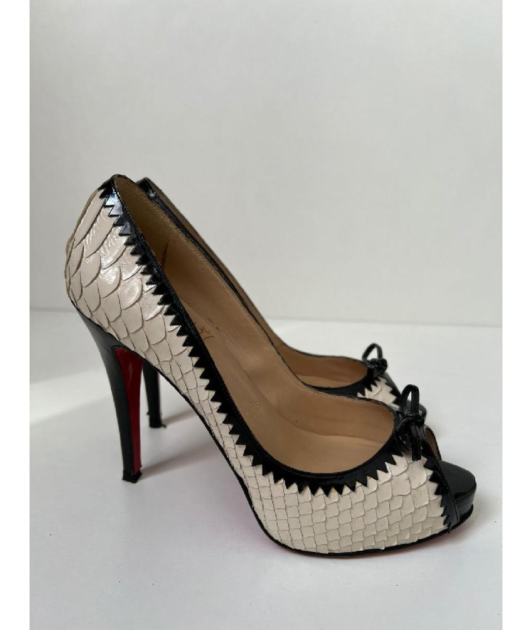 CHRISTIAN LOUBOUTIN Белые кожаные туфли, фото 10