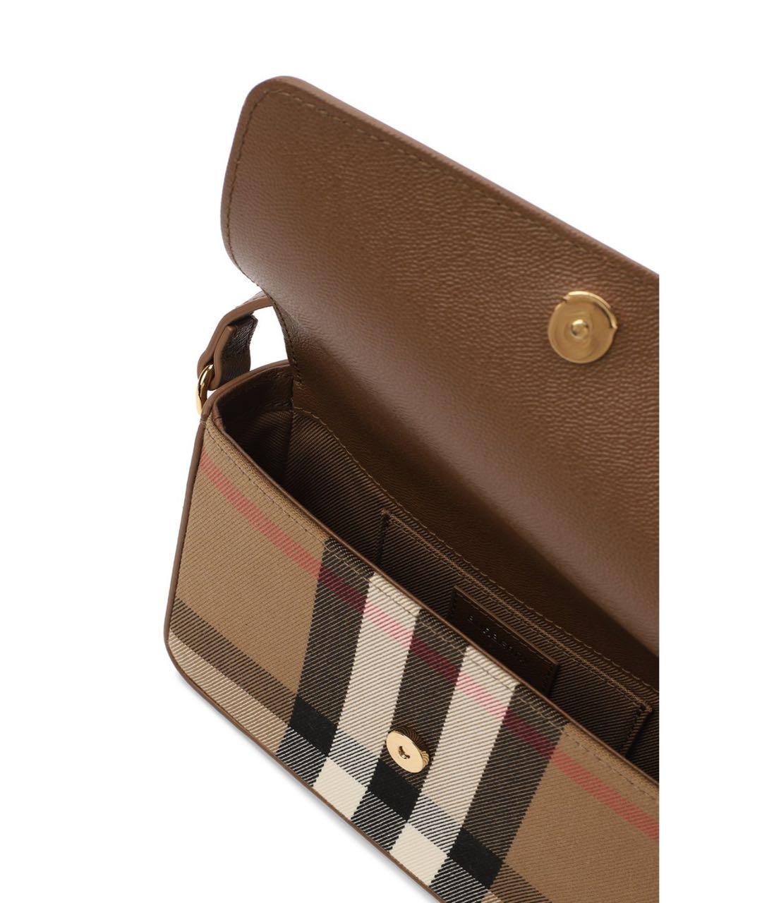 BURBERRY Коричневая кожаная сумка через плечо, фото 4