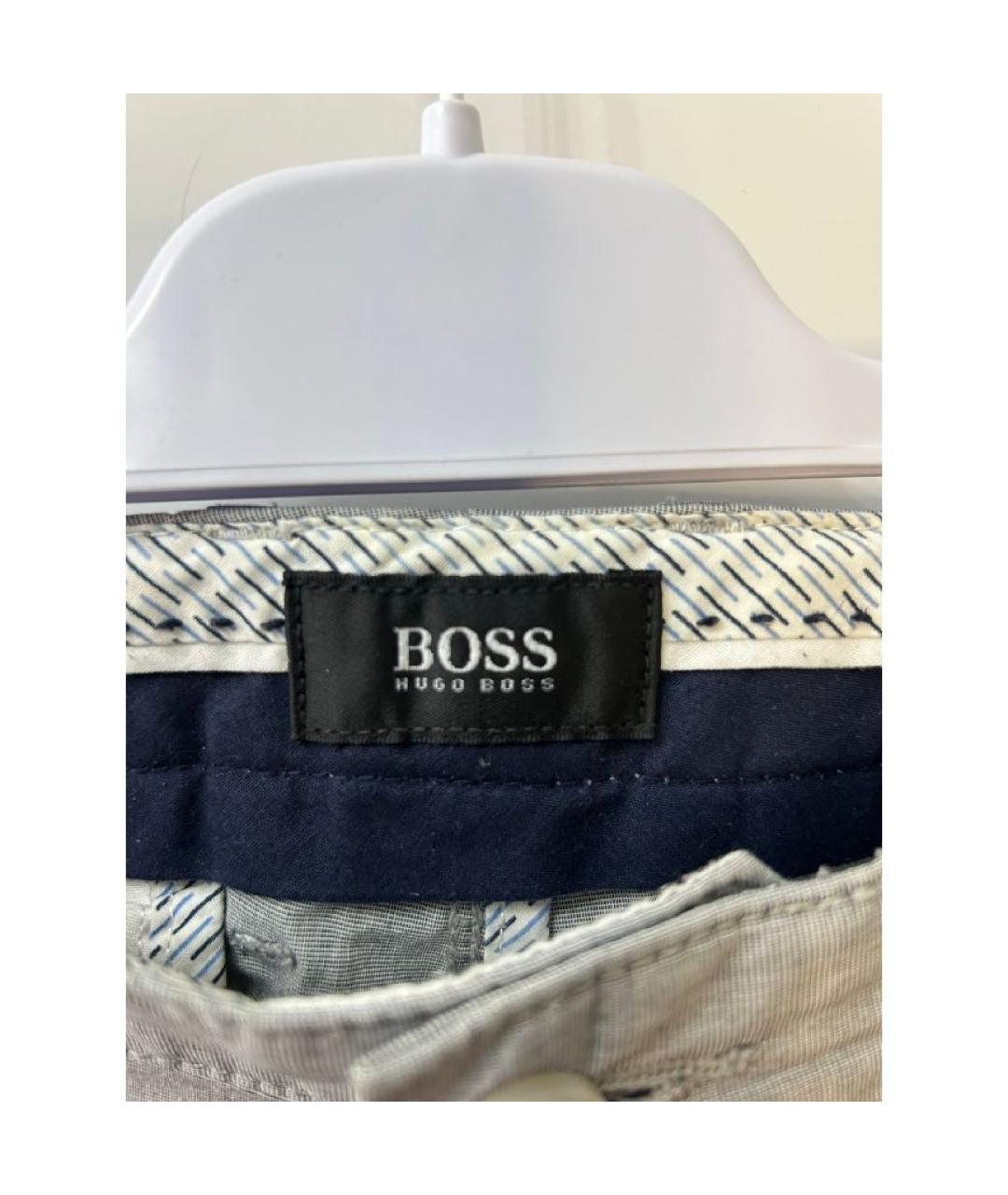 HUGO BOSS Серые хлопковые повседневные брюки, фото 2