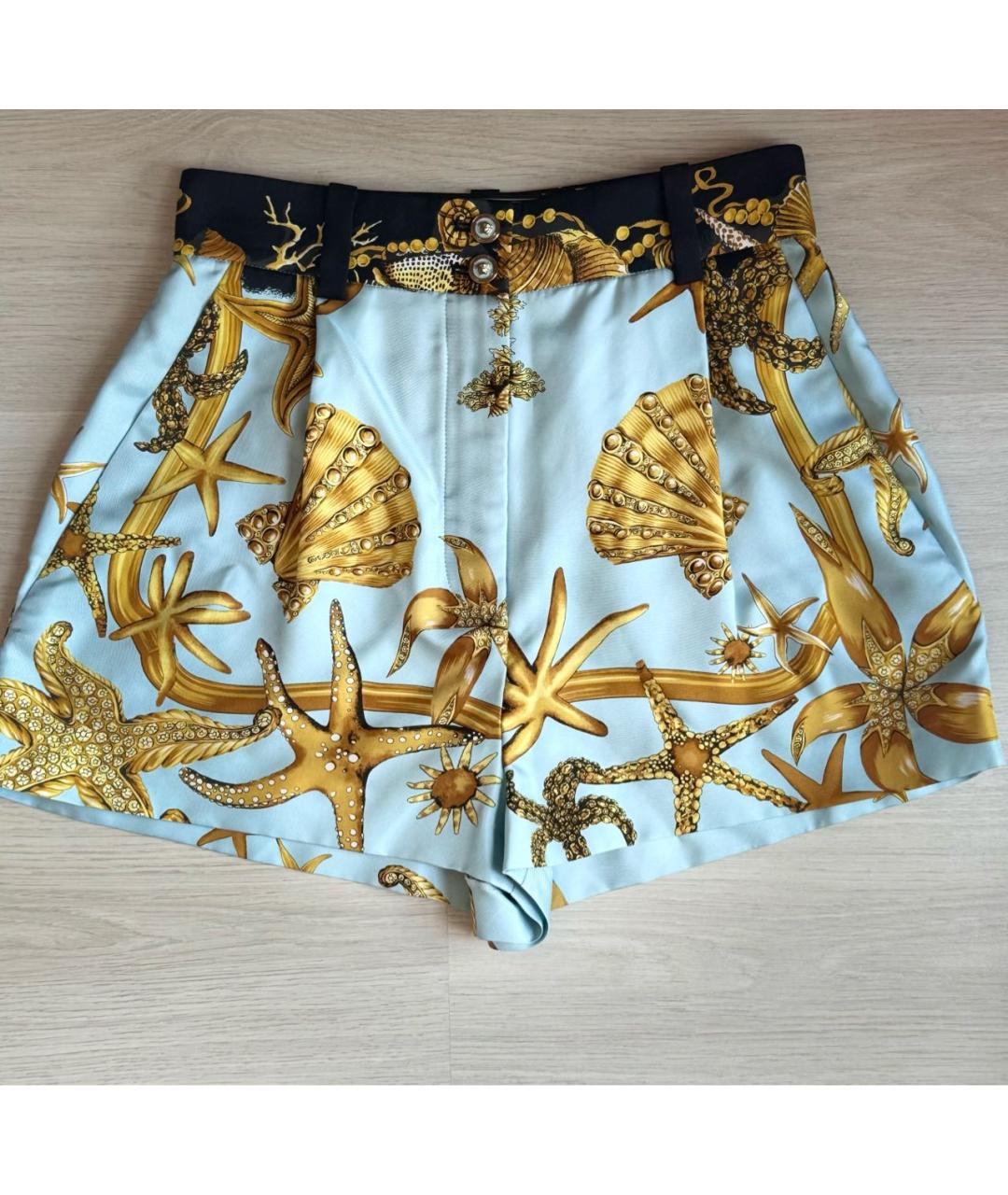 VERSACE Мульти атласные шорты, фото 5