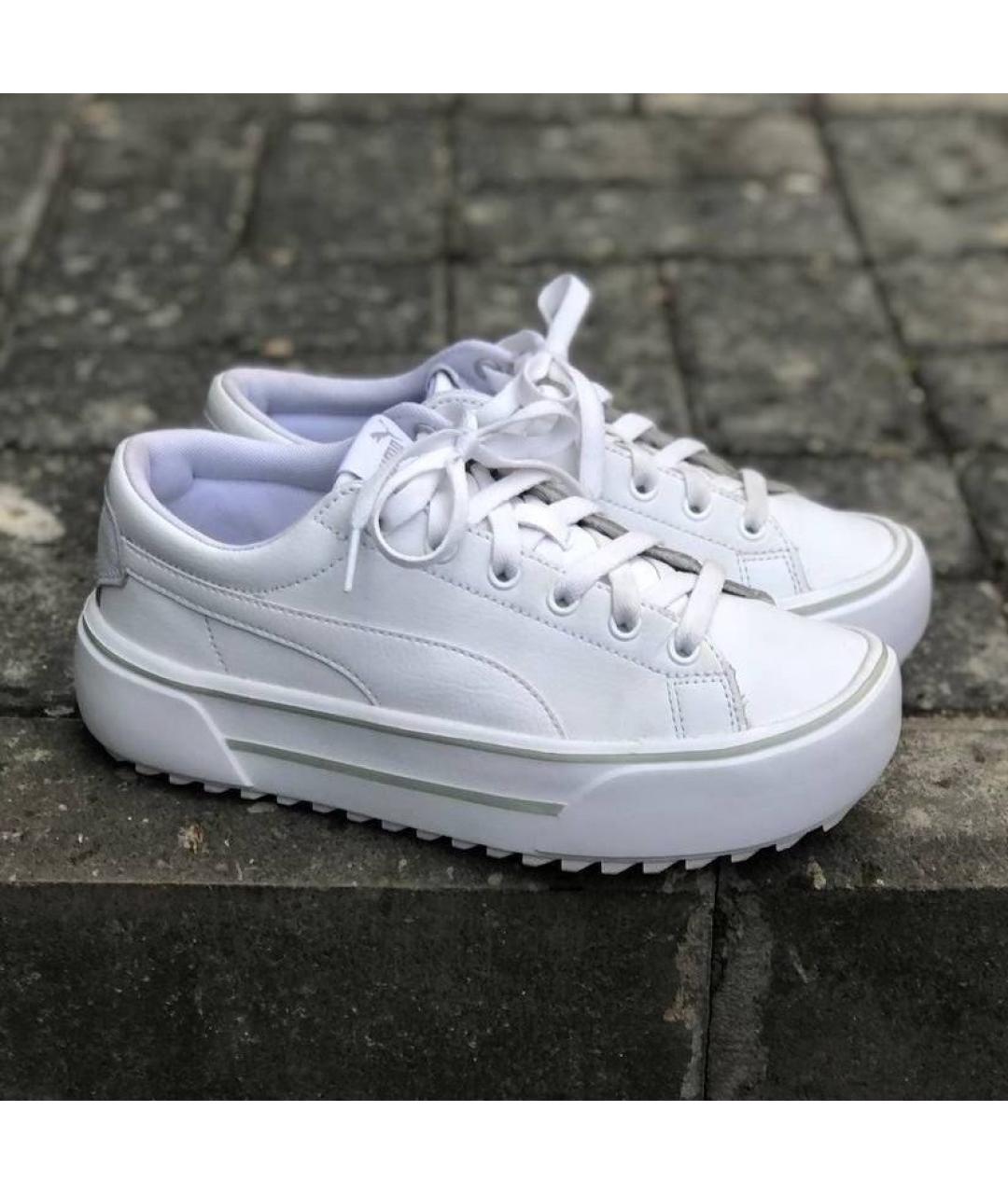 PUMA Белые кожаные кеды, фото 10