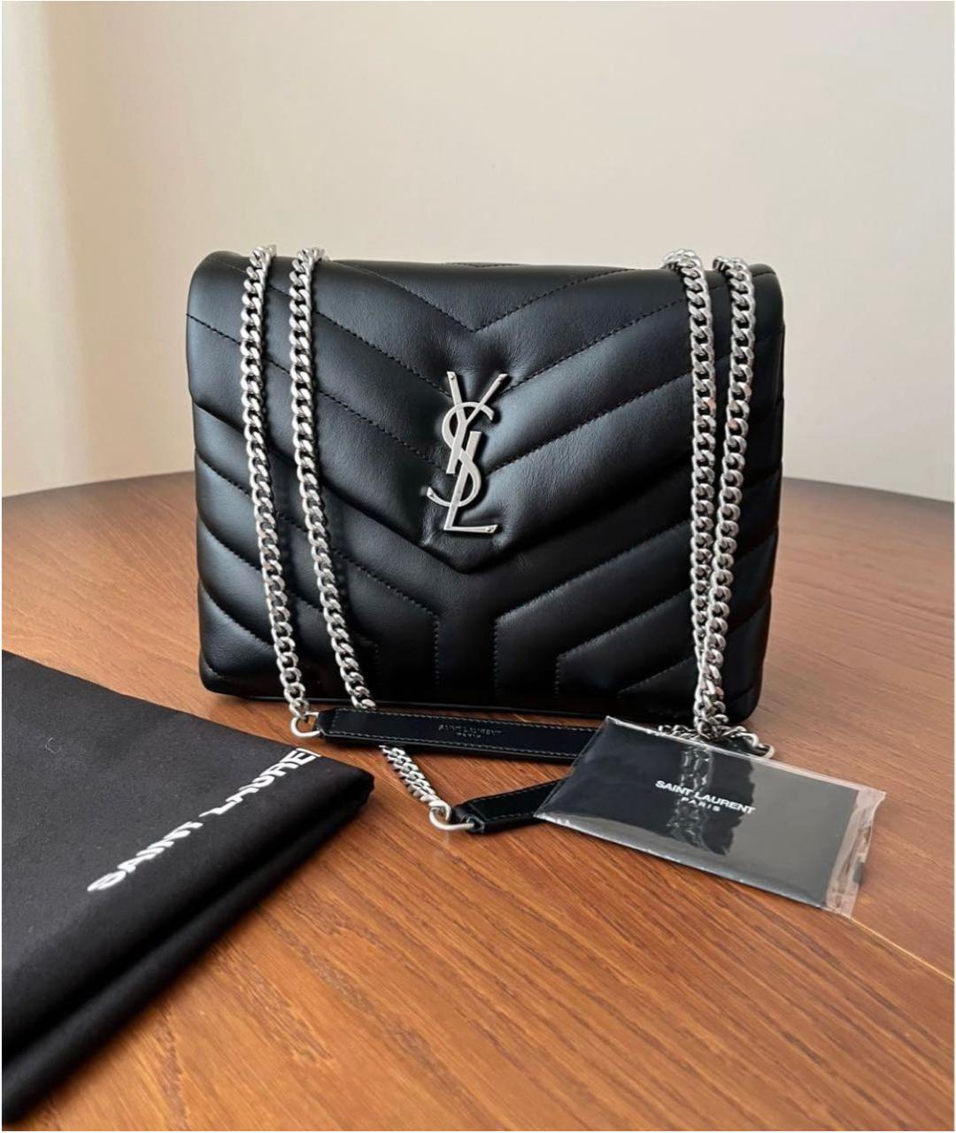 SAINT LAURENT Черная кожаная сумка через плечо, фото 8