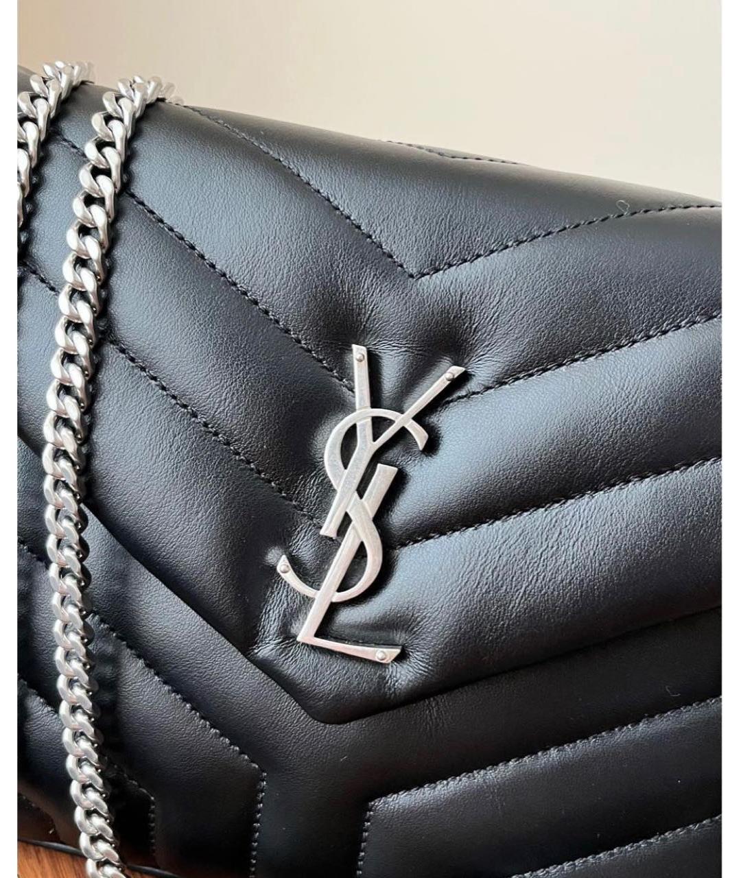 SAINT LAURENT Черная кожаная сумка через плечо, фото 2