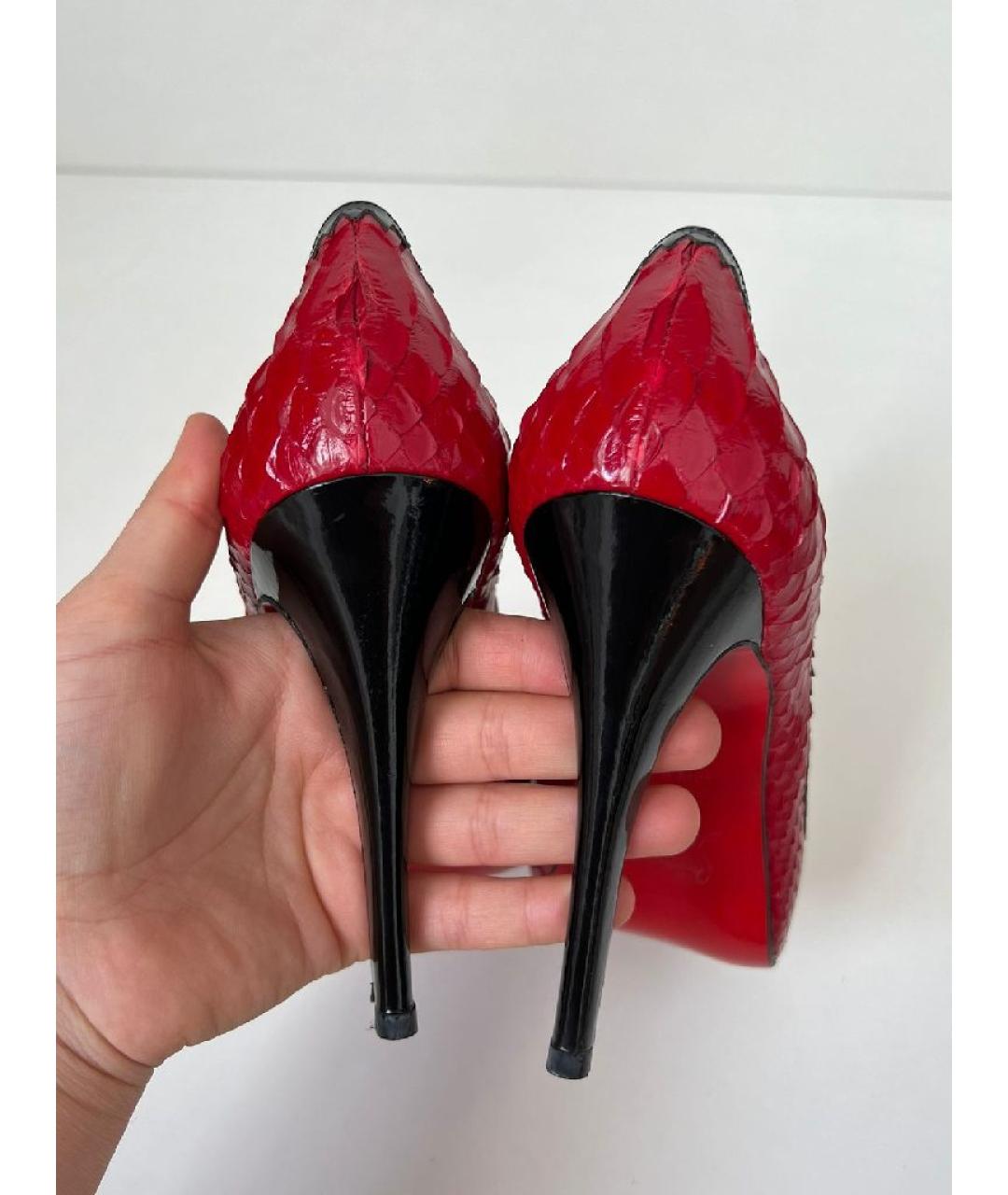 CHRISTIAN LOUBOUTIN Красные кожаные туфли, фото 4