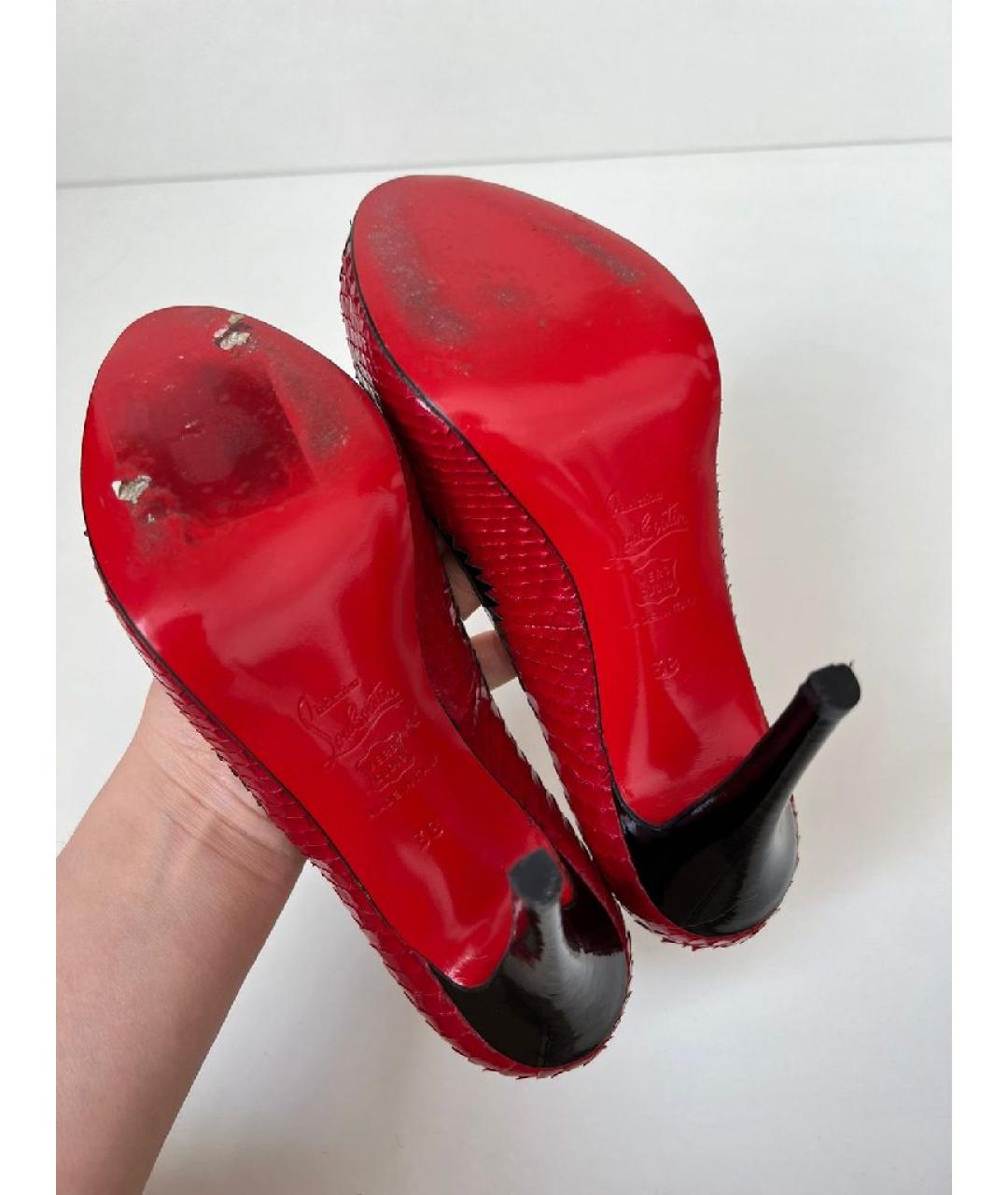 CHRISTIAN LOUBOUTIN Красные кожаные туфли, фото 5