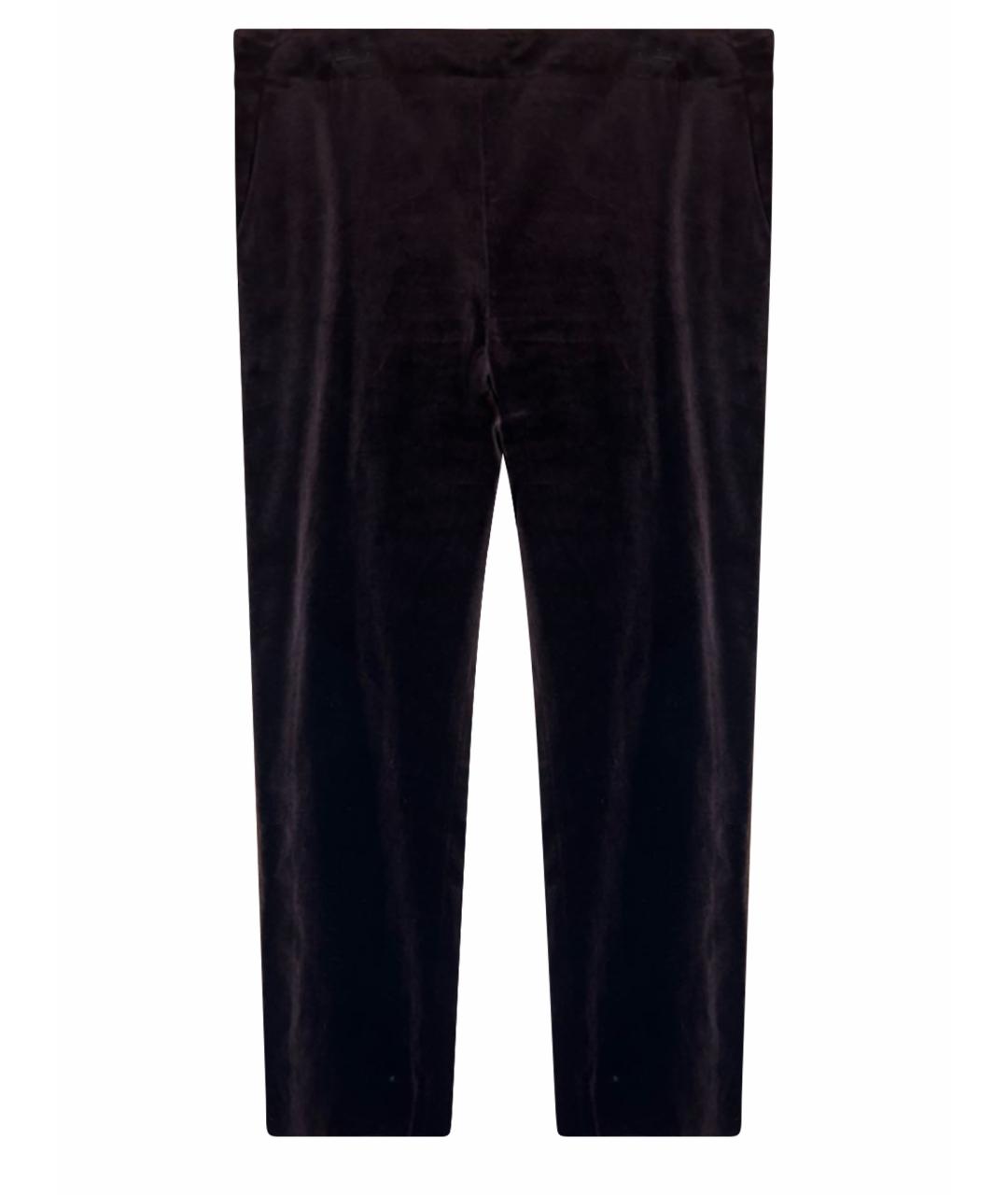 MAX MARA Коричневые велюровые брюки узкие, фото 1