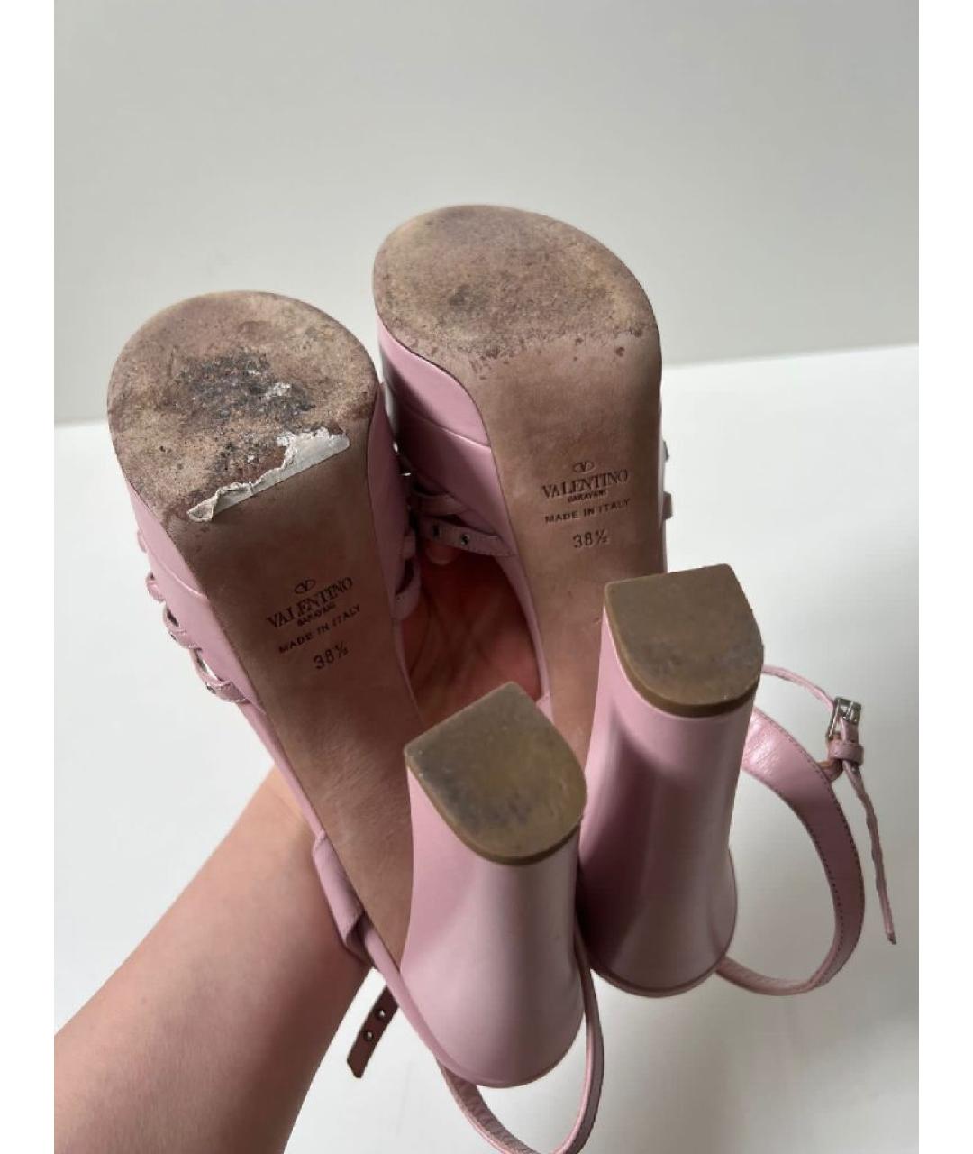 VALENTINO Розовые босоножки из лакированной кожи, фото 9