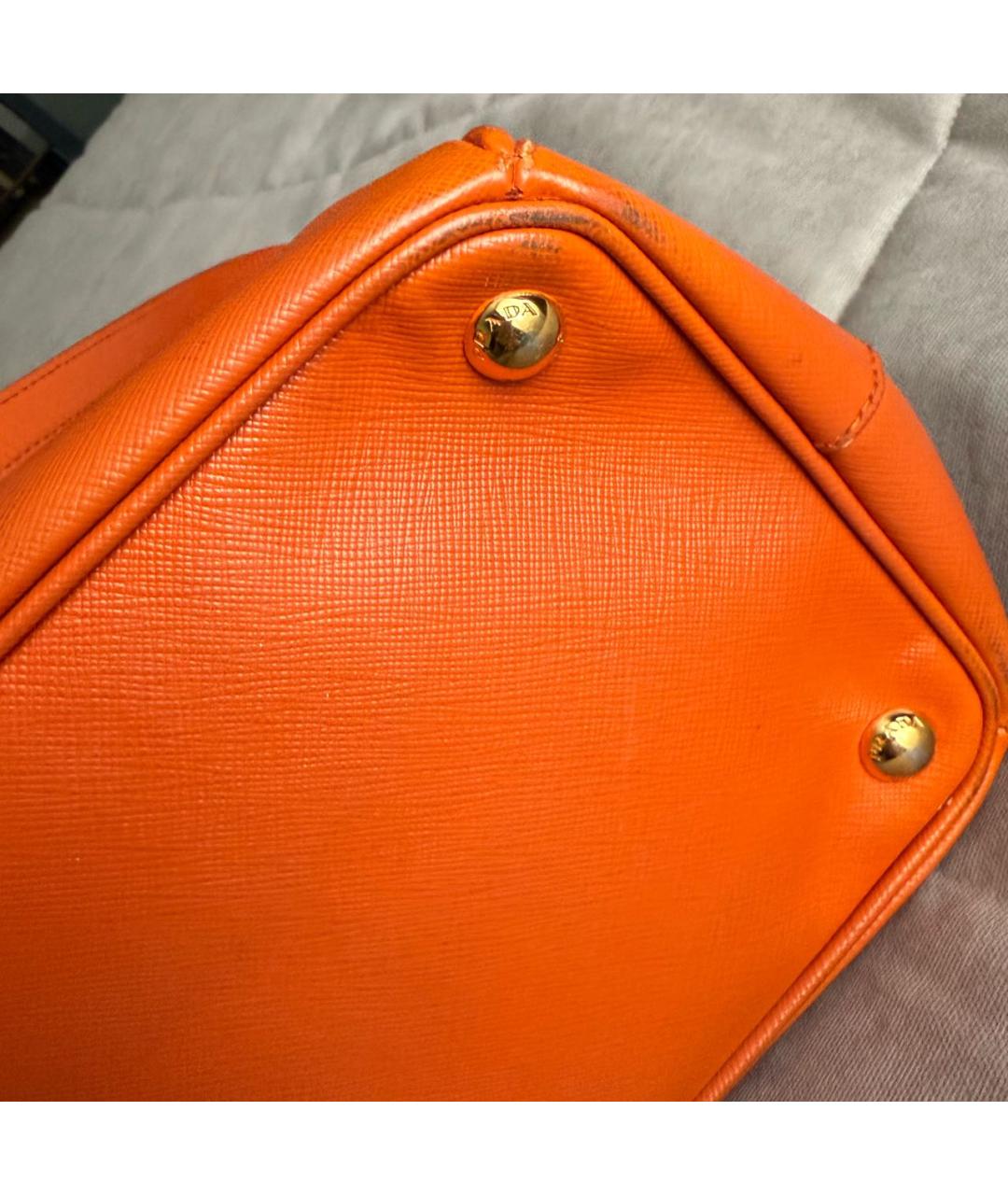 PRADA Оранжевая кожаная сумка тоут, фото 5