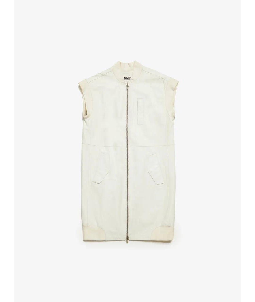 MM6 MAISON MARGIELA Белое кожаное платье, фото 4