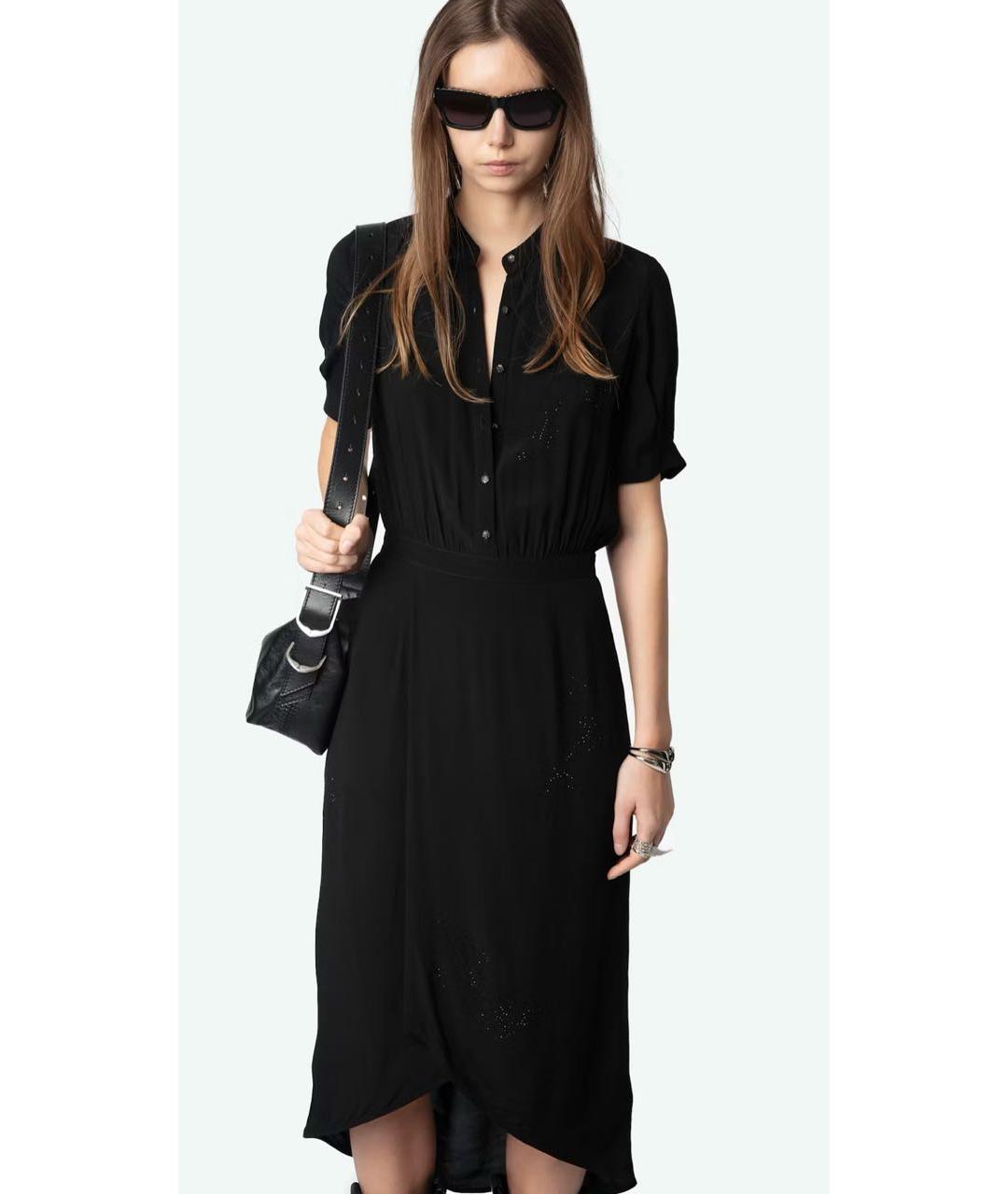ZADIG & VOLTAIRE Черное вискозное повседневное платье, фото 3