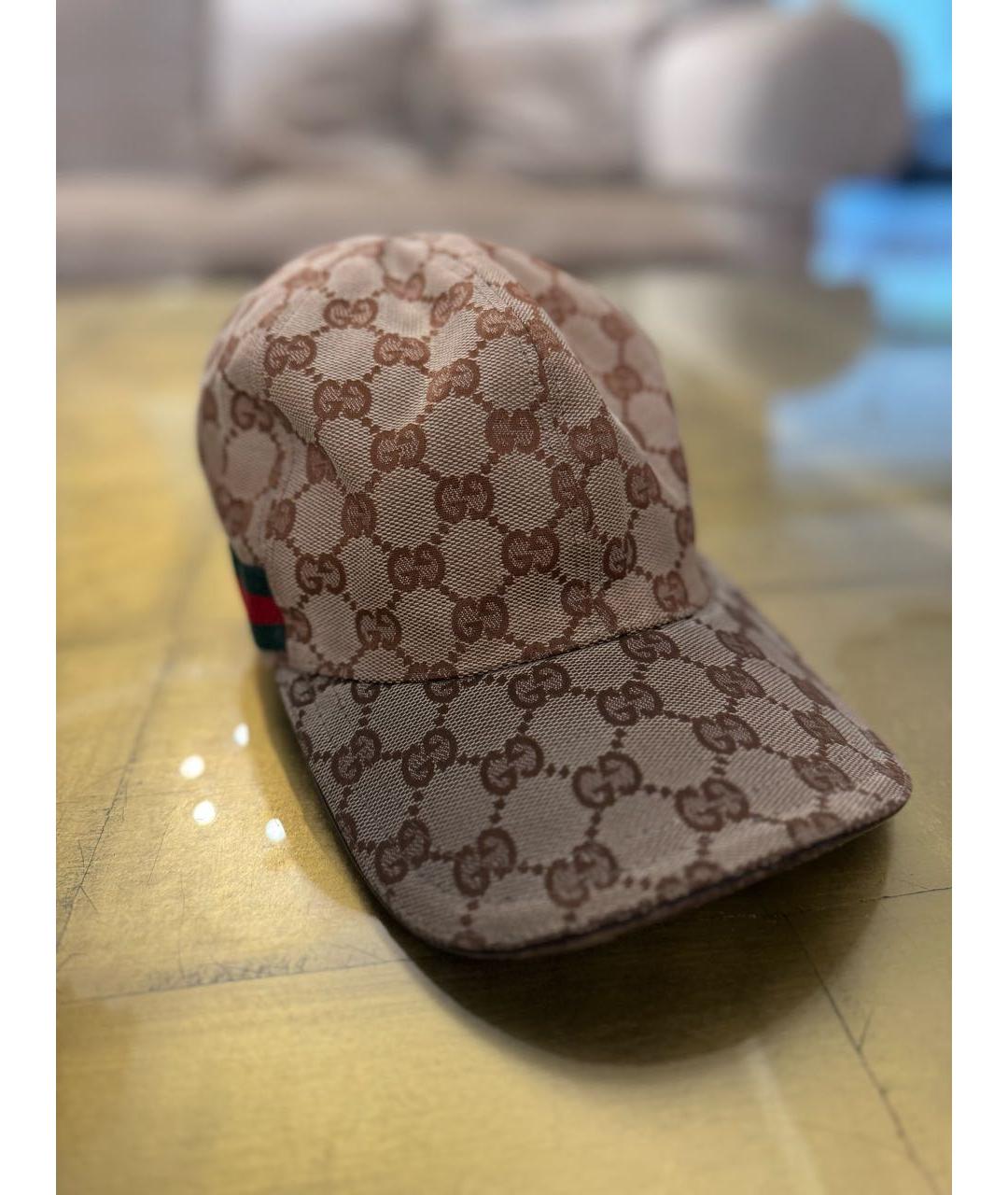 GUCCI Коричневая хлопковая кепка, фото 4