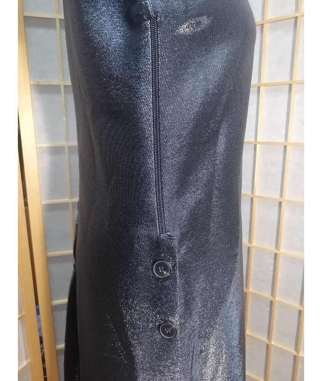 JIL SANDER Серебряное ацетатное платье, фото 7