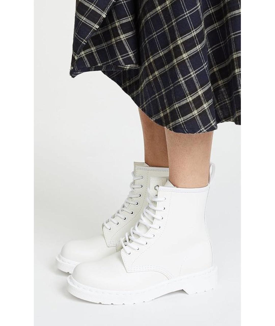 DR. MARTENS Белые кожаные ботинки, фото 8