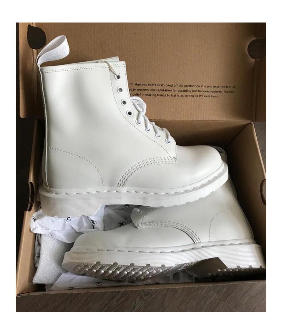 DR. MARTENS Белые кожаные ботинки, фото 6
