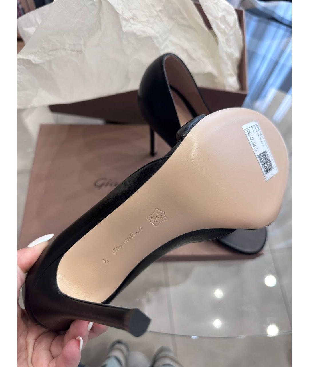 GIANVITO ROSSI Черные кожаные туфли, фото 5