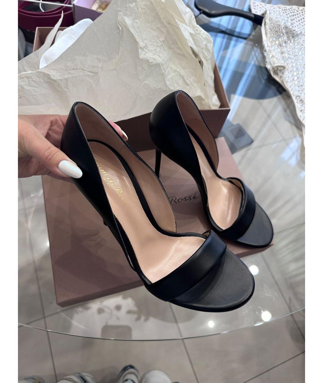 GIANVITO ROSSI Черные кожаные туфли, фото 3