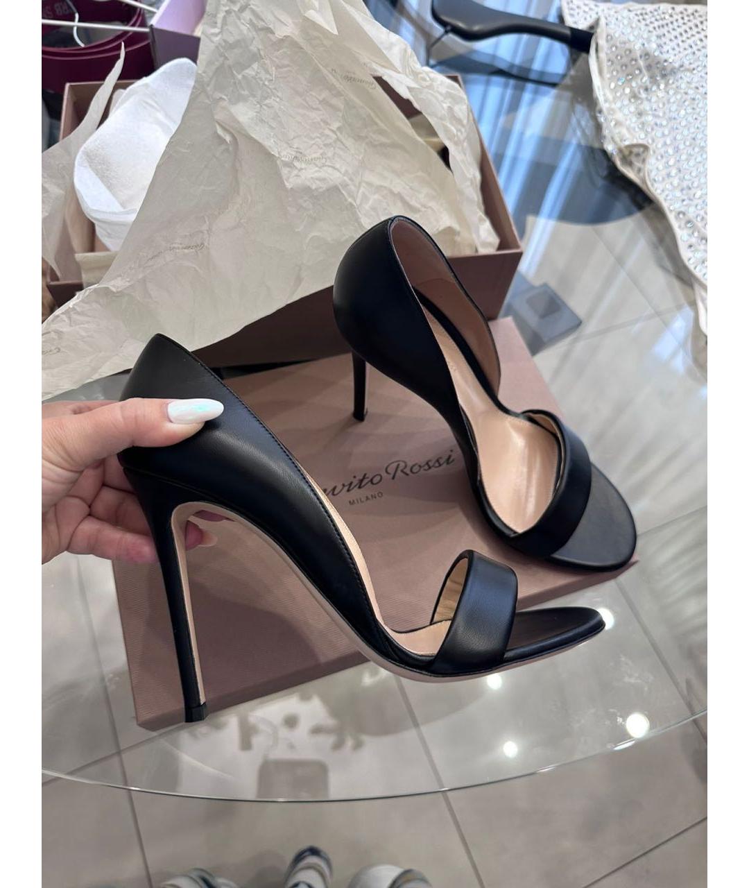 GIANVITO ROSSI Черные кожаные туфли, фото 6