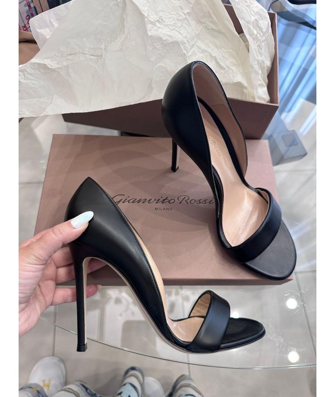 GIANVITO ROSSI Черные кожаные туфли, фото 4