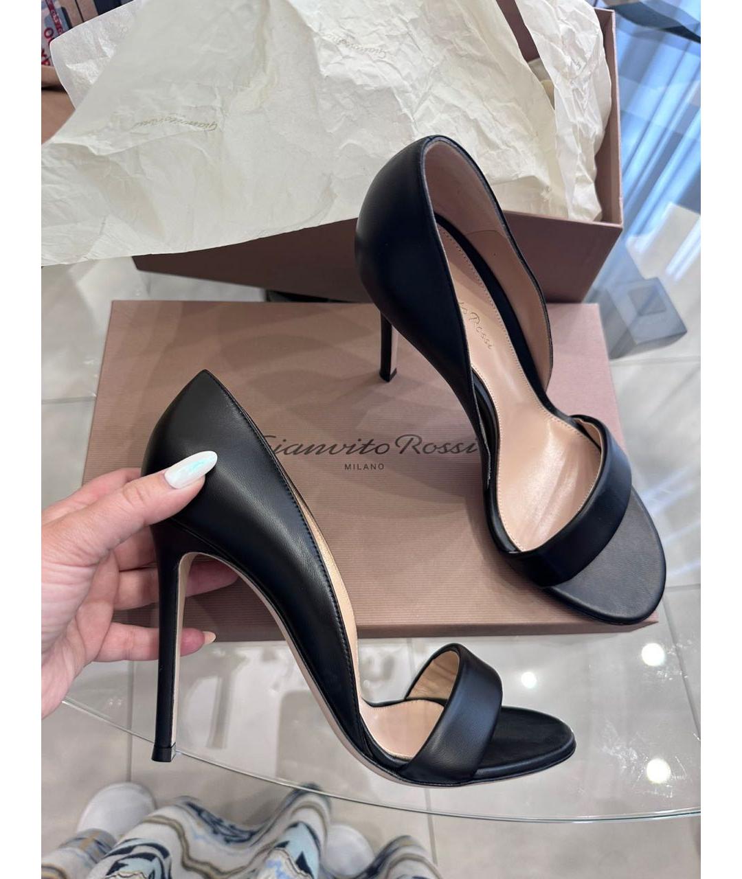 GIANVITO ROSSI Черные кожаные туфли, фото 2
