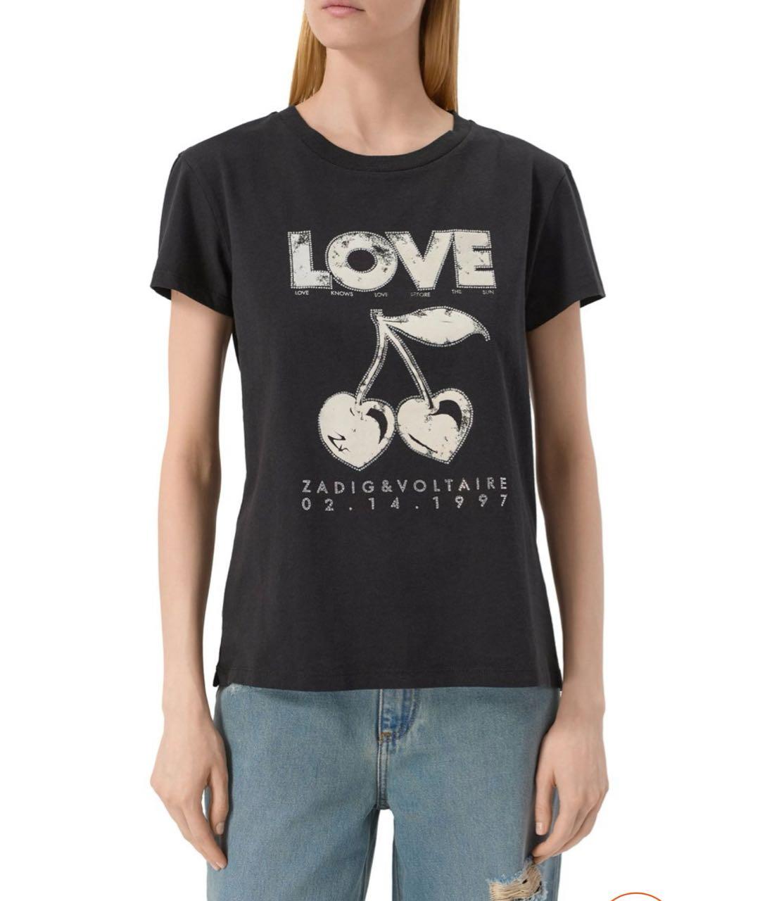 ZADIG & VOLTAIRE Черная хлопковая футболка, фото 3