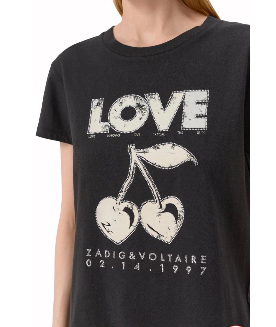 ZADIG & VOLTAIRE Черная хлопковая футболка, фото 4